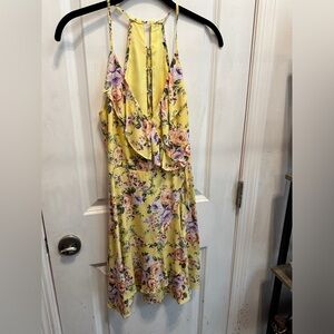 Yellow Floral Mini Dress